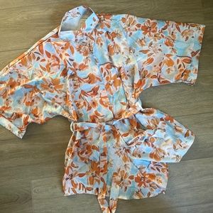 Beachy Floral tie waist romper